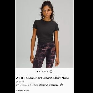 all it takes short sleeve lululemon top